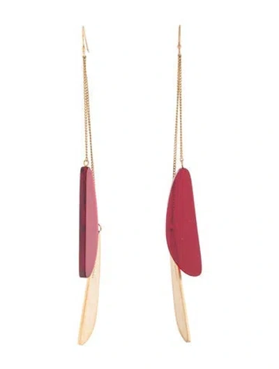 Pre-owned Isabel Marant Resin Drop Earrings In Red