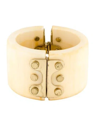 Pre-owned Isabel Marant Resin Hinged Bangle, 7" In Neutral