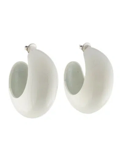 Pre-owned Isabel Marant Resin Hoop Earrings In White