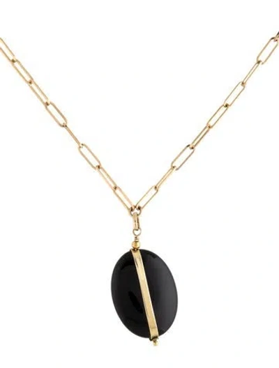 Pre-owned Isabel Marant Resin Pendant Necklace, 18" In Black