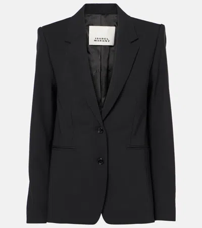 Isabel Marant Reva Checked Wool-blend Blazer In Black