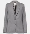 Isabel Marant Reva Pinstripe Wool Blazer In Grey