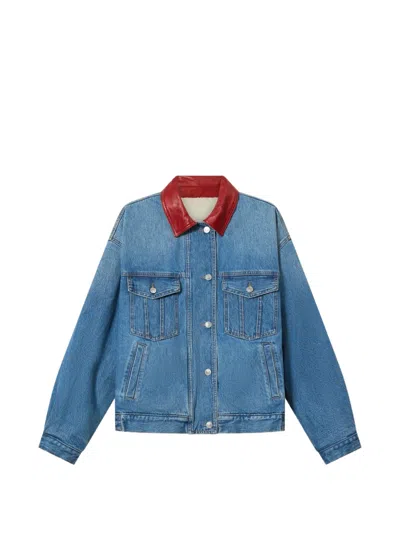 Isabel Marant Reversible Shearling-effect Denim Jacket In Blue