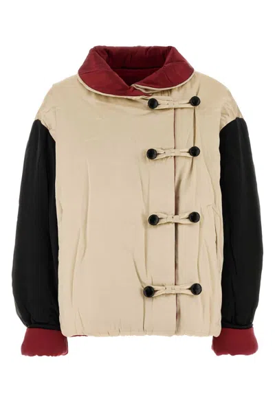 Isabel Marant Silk Reversible Padded Parka Coat In White