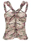 Isabel Marant 'wild' Animal Print Top With Beaded Embellishments