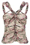 Isabel Marant 'wild' Animal Print Top With Beaded Embellishments In Multi