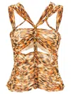 Isabel Marant 'braided Straps Cut-out Fitted Top' In Orange