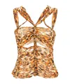 Isabel Marant 'braided Straps Cut-out Fitted Top' In Orange