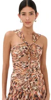 Isabel Marant 'braided Straps Cut-out Fitted Top' In Orange