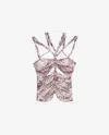 Isabel Marant 'wild' Animal Print Top With Beaded Embellishments In Pink