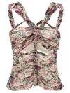 Isabel Marant 'wild' Animal Print Top With Beaded Embellishments In Pink