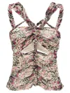 Isabel Marant 'wild' Animal Print Top With Beaded Embellishments In Pink