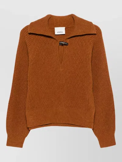 Isabel Marant Ribbed Cashmere-blend Cardigan In Brown