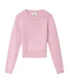 Isabel Marant Cornelia Crew Neck Pullover Raglan Ribbed In Pink