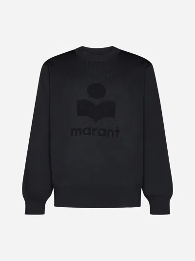 Isabel Marant Logo Intarsia Crewneck Sweater In Black