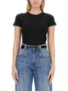 Isabel Marant Ribbed Cotton T-shirt In Black