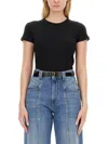 Isabel Marant Ribbed Cotton T-shirt In Black