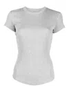Isabel Marant Crew Neck Ribbed Cotton T-shirt In Grey