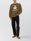 Isabel Marant Ribbed Crew Neck Sweater With Long Sleeves In Brown
