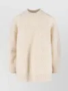 Isabel Marant Relaxed Fit High Neck Sweater With Longer Hem In White