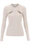 ISABEL MARANT RIBBED CUT-OUT SWEATER IN BEIGE FOR WOMEN | FW23 COLLECTION