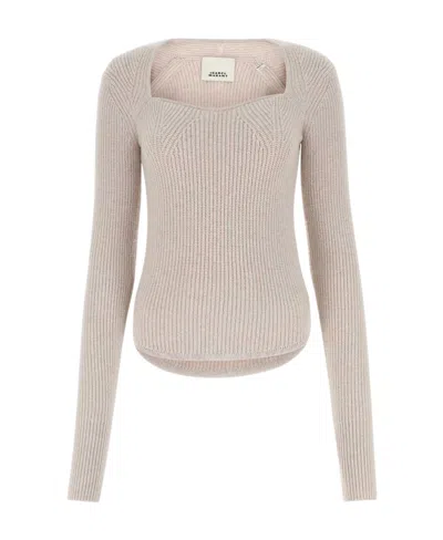 Isabel Marant Ribbed-knit Jumper In Nude