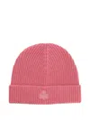 Isabel Marant Ribbed-knit Logo Beanie In Pink