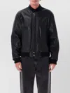 Isabel Marant Ribbed Leather Bomber Jacket In Black