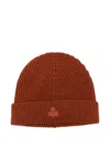 Isabel Marant Ribbed Logo Beanie In Brown