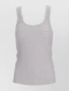 Isabel Marant Ribbed Sleeveless Racerback Scoop Neck Top