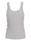 Isabel Marant Ribbed Sleeveless Racerback Scoop Neck Top In Gray