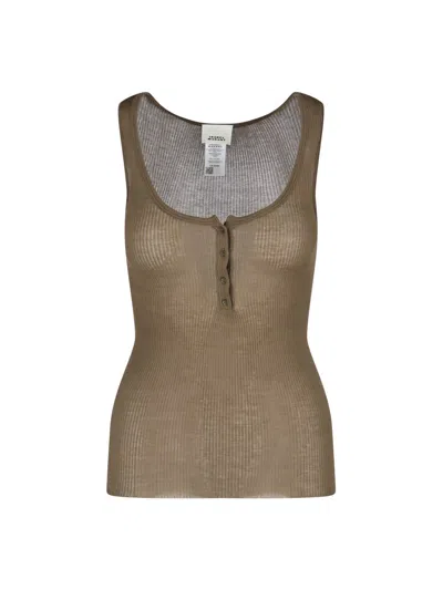 Isabel Marant Ribbed Tank Top Louisali In Green