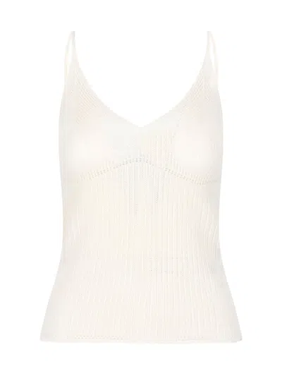 Isabel Marant Saloma Silk And Cotton-blend Knitted Tank In Neutral