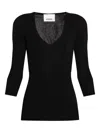 Isabel Marant Felicia Knitted Cotton-blend Top In Black