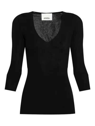 ISABEL MARANT RIBBED V-NECK TOP