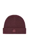 Isabel Marant Ribbed Wool Beanie In Burgundy