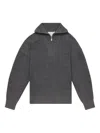 Isabel Marant Ribbed Zip-neck Sweater In Gray