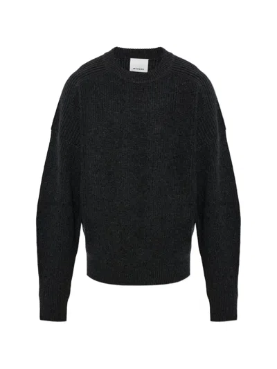 Isabel Marant Ribbed-knit Crew-neck Sweater In Black