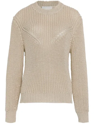 Isabel Marant Recycled Polyester Ecru Crew-neck Jumper In Neutral