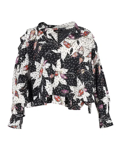 Isabel Marant Ricky Ruffled Printed Crepe De Chine Blouse In Multicolor Silk