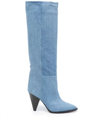 ISABEL MARANT RIRIO DENIM 80MM BOOTS