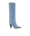 Isabel Marant 90mm Ririo-gb Denim Tall Boots In Blue