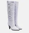 Isabel Marant Purple Ririo 90 Suede Knee-high Boots In Lilac