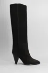 Isabel Marant 90mm Lomero Tall Suede Boots In Black