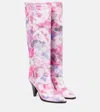 Isabel Marant Ririo Multicolored Knee Boots In Mulberry