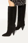 Isabel Marant 90mm Lomero Tall Suede Boots In Black