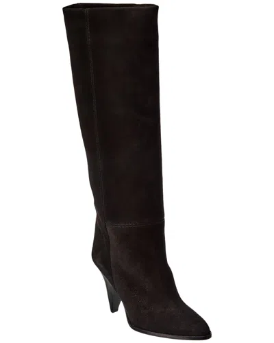 Isabel Marant Womens Black Laspi Suede Leather Knee-high Boots Eur 36 / 3 Uk In Black