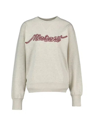 Isabel Marant Rise Logo Embroidered Sweatshirt In Neutral