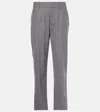 Isabel Marant Ritana Houndstooth Wool Tapered Pants In Grey