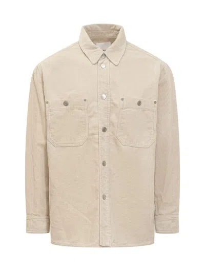 Isabel Marant Nario Corduroy Shirt Ecru In Beige
